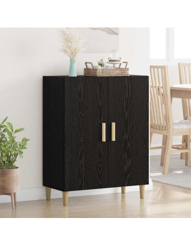 Credenza Rovere Nero 70 x 34 x 90 cm Legno multistrato
