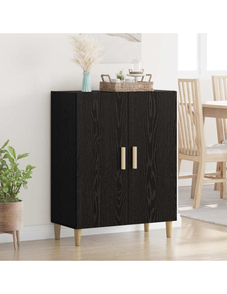 Credenza Rovere Nero 70 x 34 x 90 cm Legno multistrato