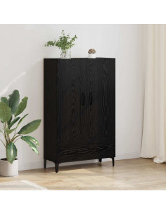 Credenza con cassetto Rovere Nero 70 x 31 x 115 cm