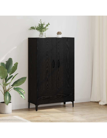 Credenza con cassetto Rovere Nero 70 x 31 x 115 cm