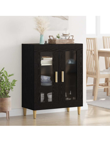 Credenza Rovere Nero 69,5 x 34 x 90 cm Legno multistrato