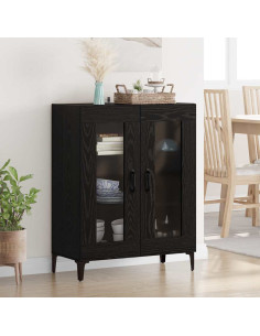 Credenza Rovere Nero 69,5 x 34 x 90 cm