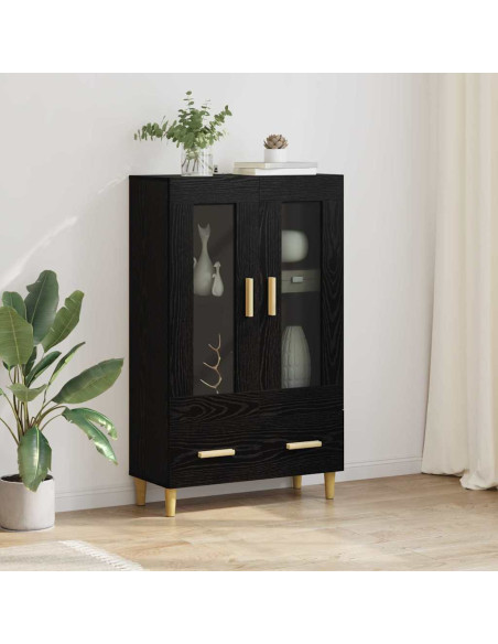 Credenza Rovere Nero 70 x 31 x 115 cm Legno multistrato