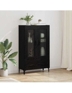 Credenza con cassetto Rovere Nero 70 x 31 x 115 cm