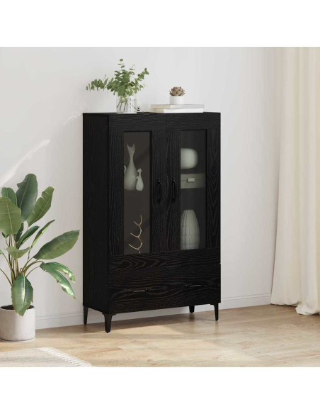 Credenza con cassetto Rovere Nero 70 x 31 x 115 cm
