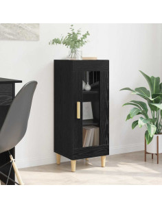 Credenza Rovere Nero 34.5 x 32.5 x 90 cm Legno multistrato