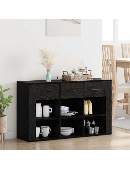 Credenza Rovere Nero 100 x 30 x 59,5 cm Legno multistrato