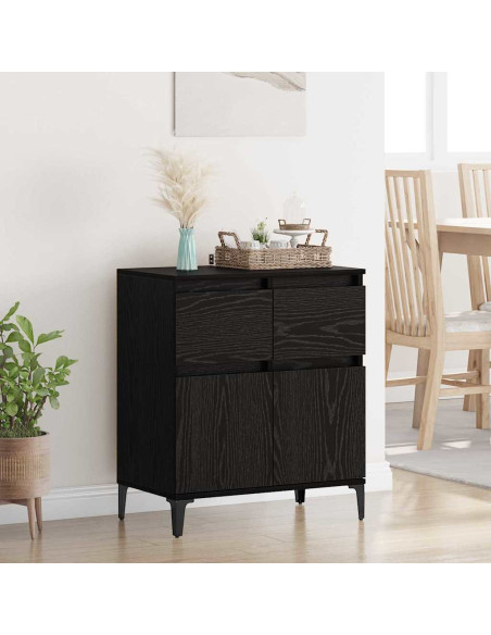Credenza con cassetto Rovere Nero 60 x 35 x 70 cm