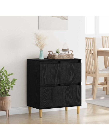 Credenza Rovere Nero 60 x 35 x 70 cm Legno multistrato