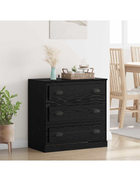 Credenza Rovere Nero 70 x 35,5 x 67,5 cm Legno multistrato