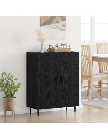 Credenza Rovere Nero 69,5 x 34 x 90 cm Legno multistrato