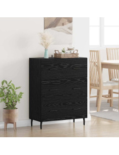 Credenza con cassetto Rovere Nero 69,5 x 34 x 90 cm
