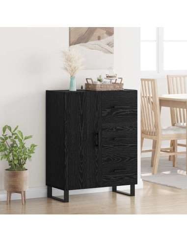 Credenza con cassetto Rovere Nero 69,5 x 34 x 90 cm