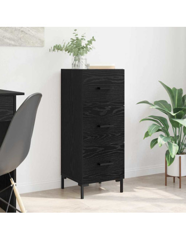 Credenza Rovere Nero 34,5 x 34 x 90 cm Legno multistrato