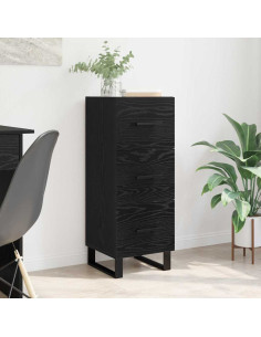 Credenza con cassetto Rovere Nero 34,5 x 34 x 90 cm