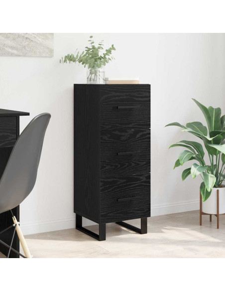 Credenza con cassetto Rovere Nero 34,5 x 34 x 90 cm