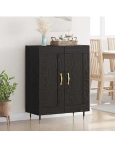 Credenza Rovere Nero 69,5 x 34 x 90 cm Legno multistrato