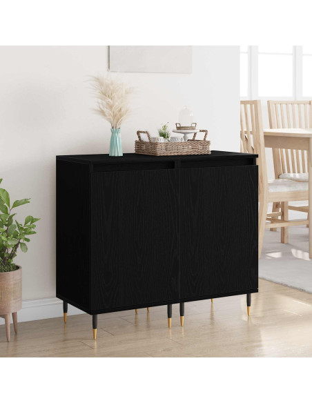 Credenza 2 pcs Rovere Nero 40 x 35 x 70 cm