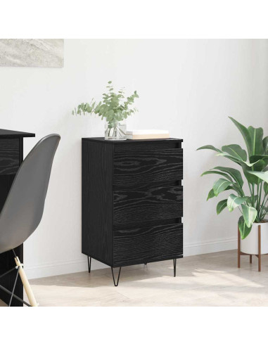 Credenza con cassetto Rovere Nero 40 x 35 x 70 cm
