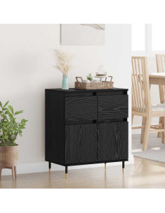Credenza con cassetto Rovere Nero 60 x 35 x 70 cm