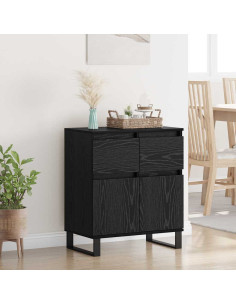Credenza con cassetto Rovere Nero 60 x 35 x 70 cm