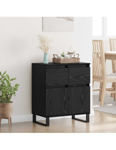 Credenza con cassetto Rovere Nero 60 x 35 x 70 cm