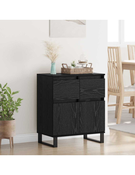 Credenza con cassetto Rovere Nero 60 x 35 x 70 cm