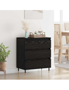 Credenza Rovere Nero 60 x 35 x 70 cm Legno multistrato