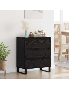 Credenza Rovere Nero 60 x 35 x 70 cm Legno multistrato