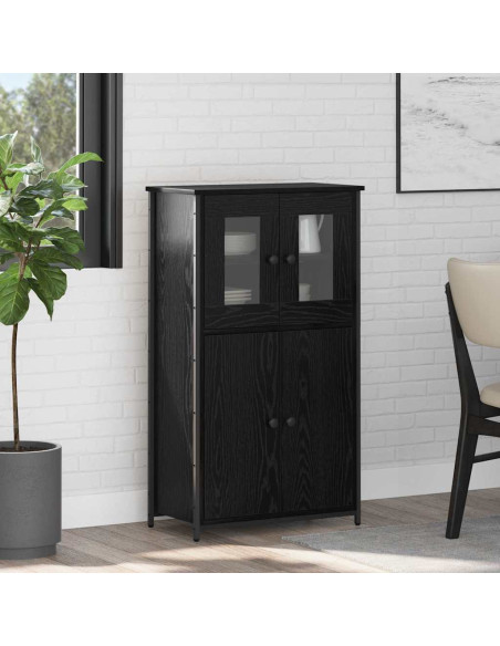 Credenza Rovere Nero 62 x 32 x 106,5 cm Legno multistrato