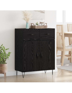 Credenza Rovere Nero 69,5 x 34 x 90 cm Legno multistrato