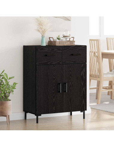 Credenza Rovere Nero 69,5 x 34 x 90 cm Legno multistrato