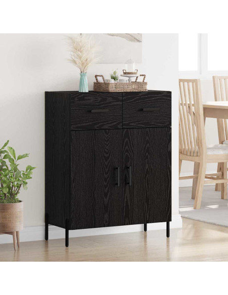 Credenza Rovere Nero 69,5 x 34 x 90 cm Legno multistrato