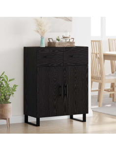 Credenza Rovere Nero 69,5 x 34 x 90 cm Legno multistrato