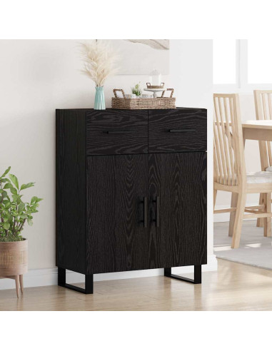 Credenza Rovere Nero 69,5 x 34 x 90 cm Legno multistrato