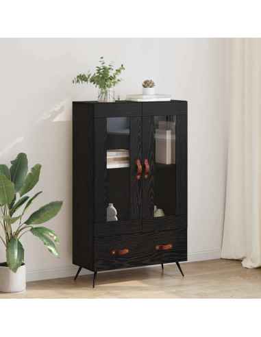 Credenza con cassetto Rovere Nero 69,5 x 31 x 115 cm