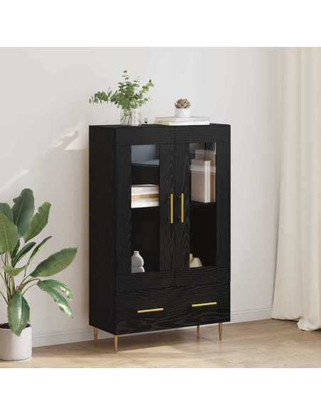 Credenza con cassetto Rovere Nero 69,5 x 31 x 115 cm
