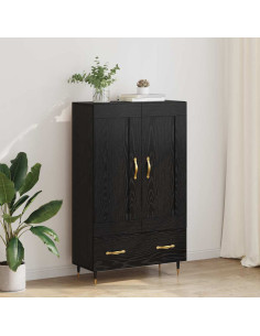 Credenza Rovere Nero 69,5 x 31 x 115 cm Legno multistrato