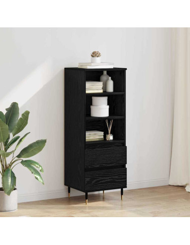 Credenza Rovere Nero 40 x 36 x 110 cm Legno multistrato