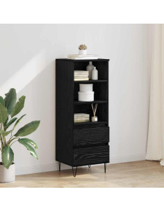 Credenza Rovere Nero 40 x 36 x 110 cm Legno multistrato