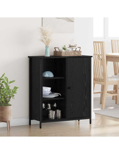 Credenza Rovere Nero 70 x 30 x 80 cm Legno multistrato