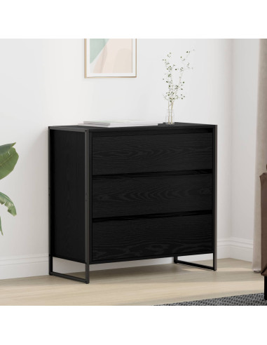 Credenza Rovere Nero 79 x 36 x 75.5 cm Legno multistrato