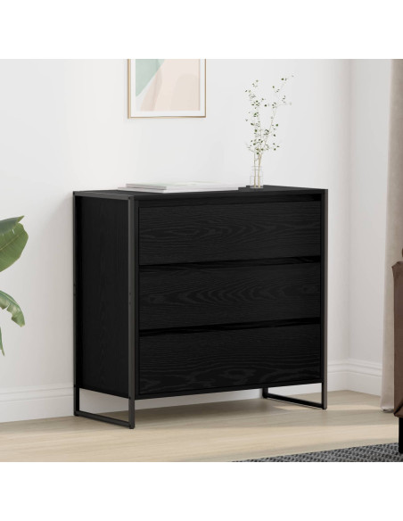 Credenza Rovere Nero 79 x 36 x 75.5 cm Legno multistrato
