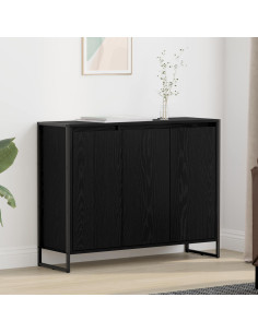 Mobile laterale Rovere Nero 96,5 x 30 x 75 cm Legno multistrato