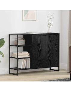Mobile laterale Rovere Nero 96.5 x 30 x 75 cm Legno multistrato