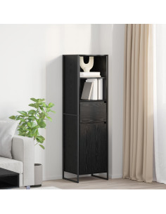 Armadio per Libri con cassetto Rovere Nero 43 x 36 x 150.5 cm