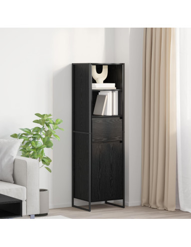 Armadio per Libri con cassetto Rovere Nero 43 x 36 x 150.5 cm