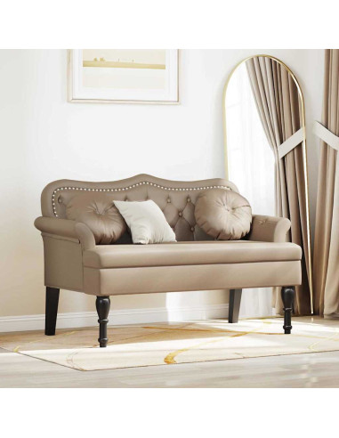 Panca Chesterfield con cuscino Cappuccino 120,5 x 65 x 75 cm