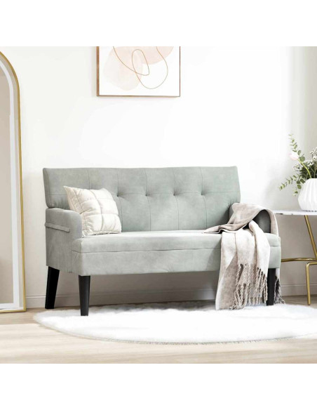Panca Chesterfield Grigio chiaro 112 x 65,5 x 75 cm Velluto