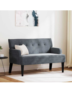 Panca Chesterfield Grigio scuro 112 x 65,5 x 75 cm Velluto
